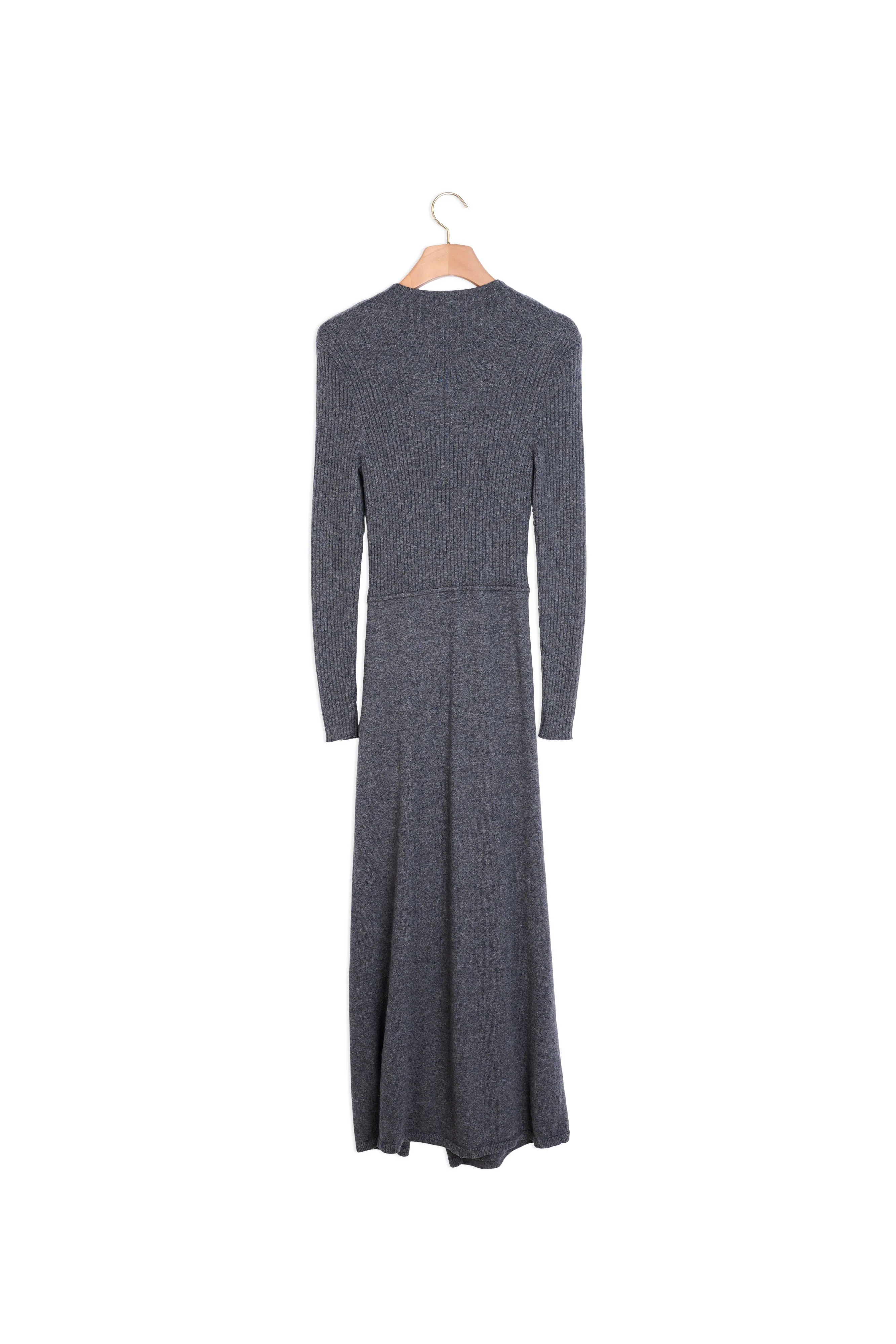 Robe longue en maille froncée
